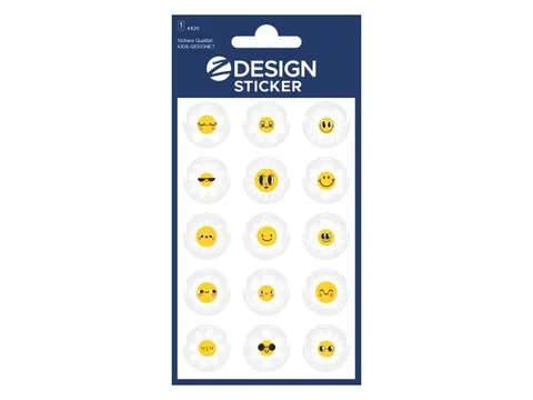 Étiquette brillante Z-design Smiley fleurs, paquet de 1 feuille