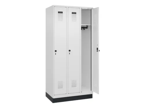 locker,HxBxD 1950x900x500mm,3vak,vak B 300mm,draaigrendel,sokkel