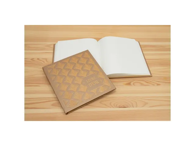 Livre d'or 140 pages tranche or - Format 21x19cm - PALMYRE - Nude palm