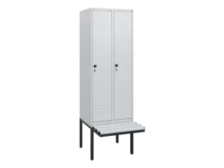 locker met bank,HxBxD 1950x600x815mm,2vak,vak B 300mm,draaigrendel - 1