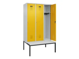 locker met bank,HxBxD 2120x1200x815mm,3vak,vak B 400mm,cilinderslot