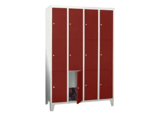 lockerkast,HxBxD 1850x1600x500mm,4x3vakken,RAL7035,front RAL3000 - 2
