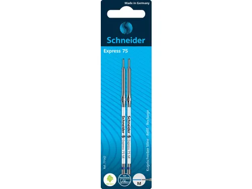 Balpenvulling Schneider Express 75 M 2 stuks op blister blauw