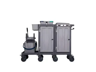 Reinigingswagen,2Kasten,2-4Zakhouders,4X6L Emmer,Mopwringer - 1