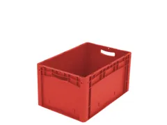 Euronorm Stapelkrat Pp 320x600x400mm Wand/bodem Gesloten Rood 65l