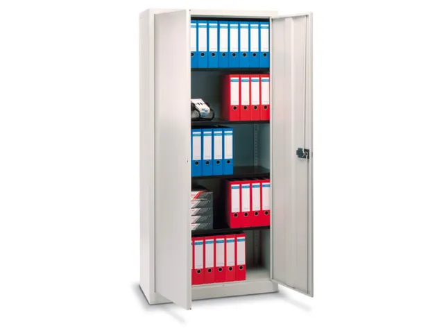 Armoire portes battantes 1806x914x400mm 3 tablettes acier argent