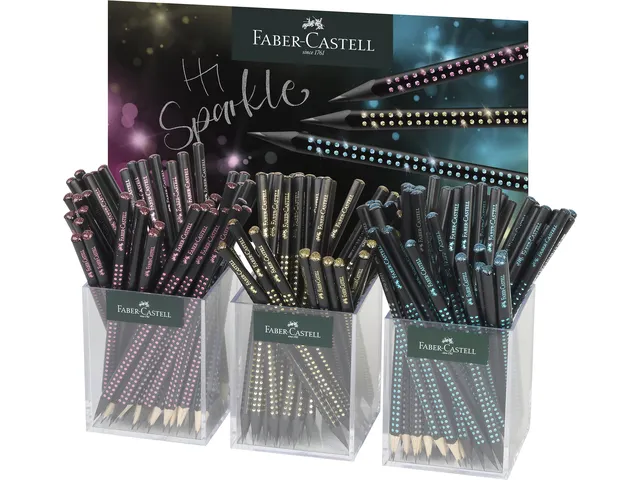 Potlood Faber-Castell Grip Sparkle Midnight 3 kokers elk 48 potloden
