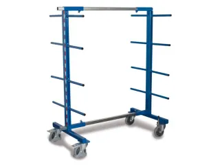 Draagarmwagen 400kg Dubbelzijdig 2 Staanders 16 Liggers Ral5010 - 1