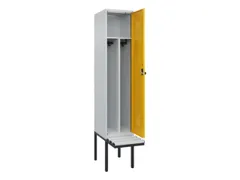 locker met bank,voor scheiding van kleding,HxBxD 2120x400x815mm,1vak