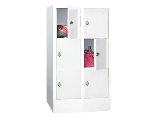 lockerkast,HxBxD 1187x600x500mm,2x3vakken,RAL7035,front RAL5012 - 1