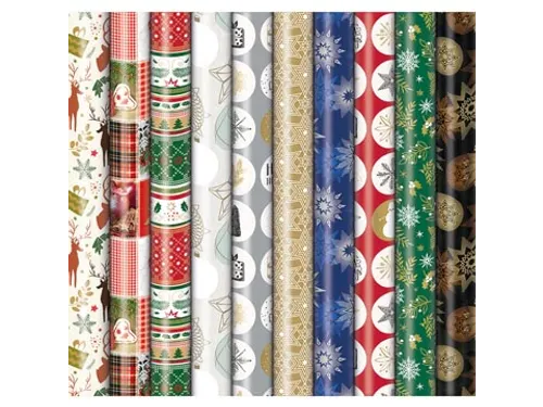 Geschenkpapier Kerst Premium 70cmx2m assorti