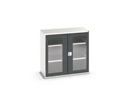 vitrinekast 1000x1050x550mm 2xStalen bodem romp RAL7035 front RAL7016