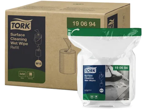 Reinigingsdoeken Voor Oppervlakten Vulling Doos 4 Pak à 58 Vel