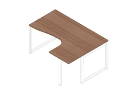 hoek-bureau,HxBxD 730x1600x1200mm,blad canaletto-hout