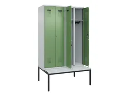 locker met bank,voor scheiding van kleding,HxBxD 2120x1200x815mm,4vak