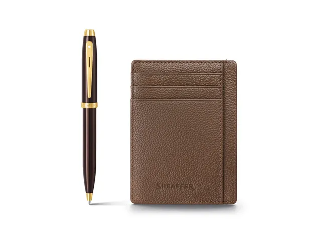 Set cadeau Stylo à bille Sheaffer 100 9370 brun brillant ton or avec