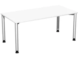 In Hoogte Verstelbaar Bureau 680-800X1600X800Mm Blad Wit 4-Voeten