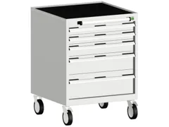 ladekast verrijdbaar 880x650x650mm 5laden romp RAL7035 front RAL7035