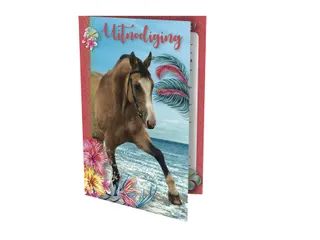Uitnodiging paarden 17.5x12.2cm - 1