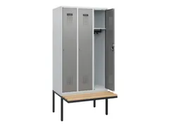 locker met bank,HxBxD 1950x900x815mm,3vak,vak B 300mm,cilinderslot