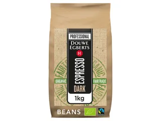 Koffie Douwe Egberts espresso bonen dark roast Organic & Fairtrade 1kg - 1