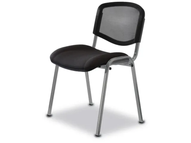 Buisstalen Stoelen Zitting Zwart Stof Netrug Zitting BxD 475x415mm