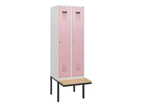 locker met bank,HxBxD 1950x600x815mm,2vak,vak B 300mm,cilinderslot
