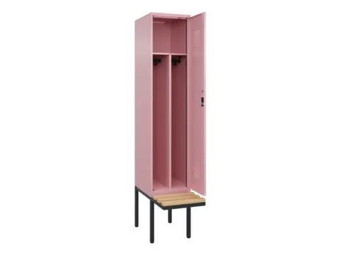 locker met bank,voor scheiding van kleding,HxBxD 2120x400x815mm,1vak