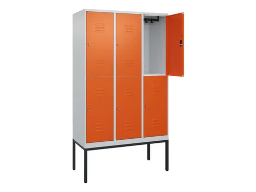 dubbeldekse locker,HxBxD 2120x1200x500mm,3x2vak.,vak B 400mm,cil.-slot