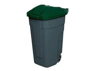 Afvalbak 100 Liter HxBxD 850x510x550mm Pp Romp Antraciet Deksel Groen - 1