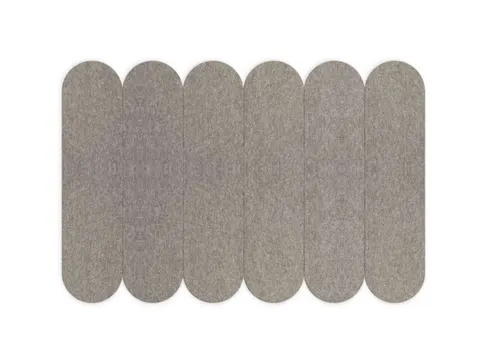 Akoestische PET-vilt ovale stroken donkergrijs 30x120cm 6 stuks