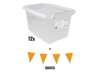 Actie Wk 2026 Nl 12 Opbergdozen 15l + gratis vlaggenlijn oranje - 1