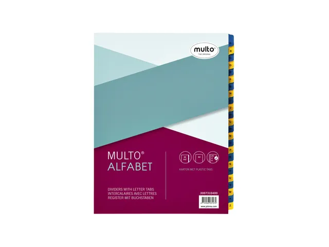Tabbladen Multo A4 23-gaats 24-delig A-Z blauw/geel karton 170gr