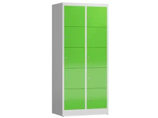 lockerkast,HxBxD 1800x800x500mm,2x5vakken,cil.-slot,romp RAL7035 - 1