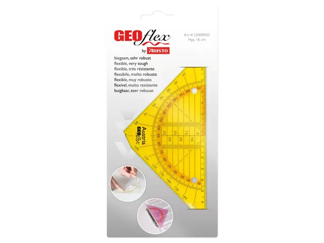 Equerre géométrique GEOflex 14cm Flexible Néon orange