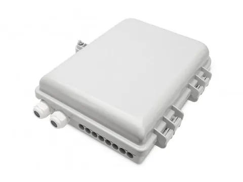 Buiten FTTH-box voor 16 kabels en 16x LC/DX of 16x SC/SX