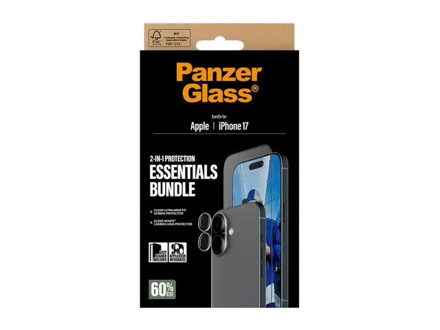 PanzerGlass 2-in-1 Essentials Bundle iPhone 17, Apple, Apple - iPho