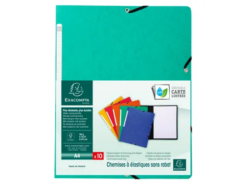 Elastomap zonder klep glanskarton 355gm² A4 Groen