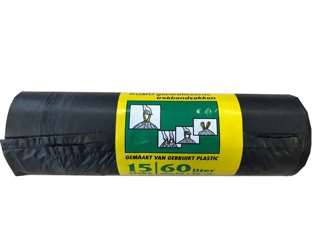 Vuilniszak Komo 60 Liter grijs 20 Per Rol
