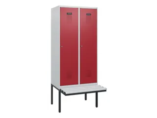locker met bank,HxBxD 1950x800x815mm,2vak,vak B 400mm,cilinderslot - 2