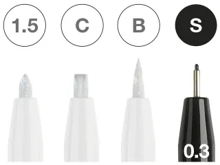 Tekenstift set Pitt Artist Pen zwart en wit - 3
