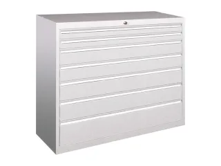ladekast HxBxD 1000x1023x600mm 7laden RAL7035 front RAL7035 - 2