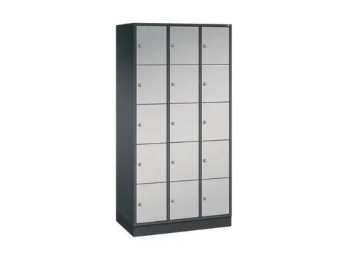 lockerkast,HxBxD 1950x920x500mm,3x5vakken,cil.-slot,sokkel