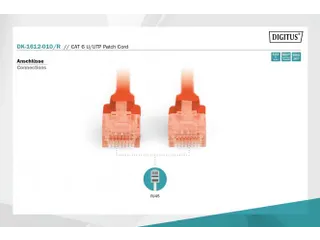 CAT 6 U-UTP patchkabel, PVC AWG 26/7 Lengte 1m Rood - 2