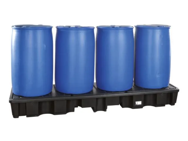 PE-opvangbak,v. 4x200l vat,opvangvol. 220l,HxBxD 270x2445x660mm