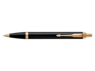 Balpen Parker IM Black Lacquer GT Medium Blauwe inkt - 1