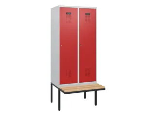 locker met bank,HxBxD 1950x800x815mm,2vak,vak B 400mm,cilinderslot - 2