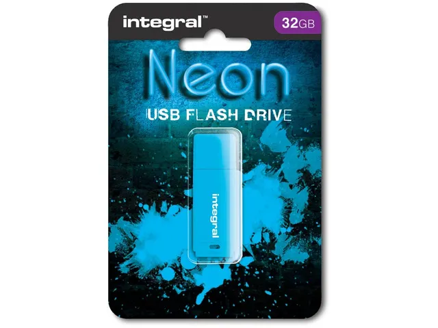 Neon USB 2.0 stick, 32 GB, blauw