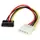 4-pins Molex-naar-linkshoekige SATA-voedingskabeladapter 15 cm