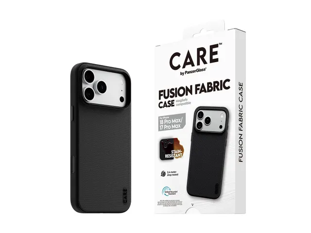 PanzerGlass CARE by Fusion Fabric Case Black w. MagSafe iPhone 1